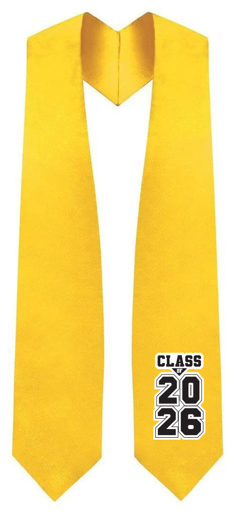 Gold "Class of 2025/2026" Graduation Stole
