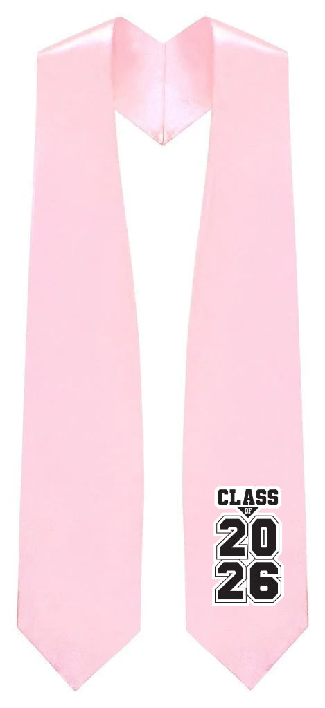 Pink "Class of 2025/2026" Graduation Stole