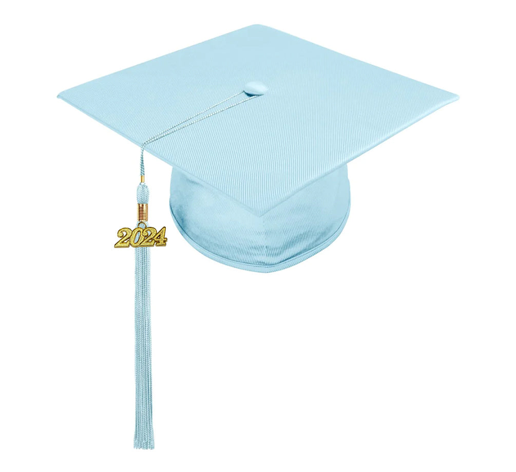 Child Shiny Light Blue Cap & Tassel - Preschool & Kindergarten Graduation