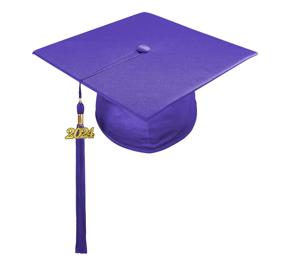 Shiny Purple High School Cap & Tassel - Graduation Caps