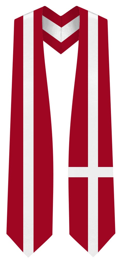 Denmark Graduation Stole - Denmark Flag Sash