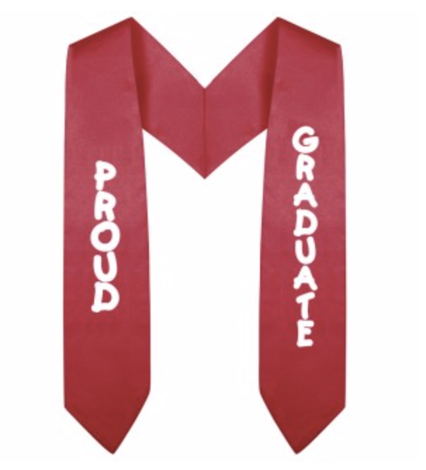 Red Imprinted Preschool / Kindergarten Graduation Stole - GradCanada