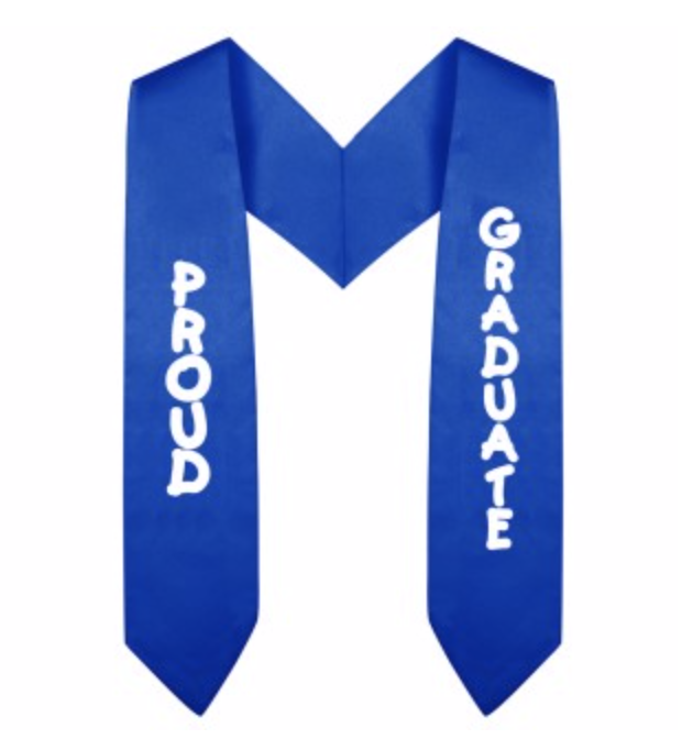 Royal Blue Imprinted Preschool / Kindergarten Graduation Stole - GradCanada