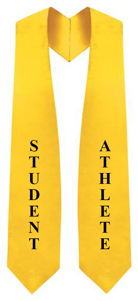 Gold "Student Athlete" Graduation Stole