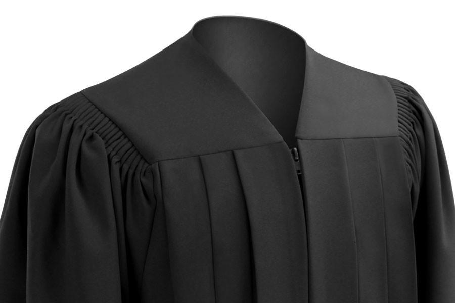 Deluxe Black Bachelors Graduation Gown - Collegiate Regalia - GradCanada