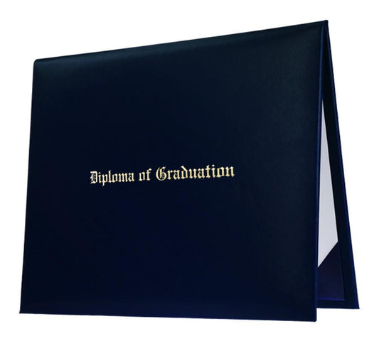 Navy Blue Imprinted Diploma Cover - High School Diploma Covers - GradCanada