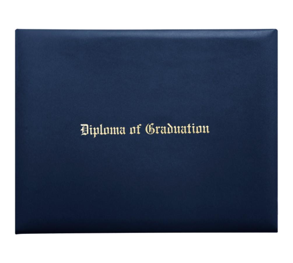 Navy Blue Imprinted Diploma Cover - High School Diploma Covers - GradCanada