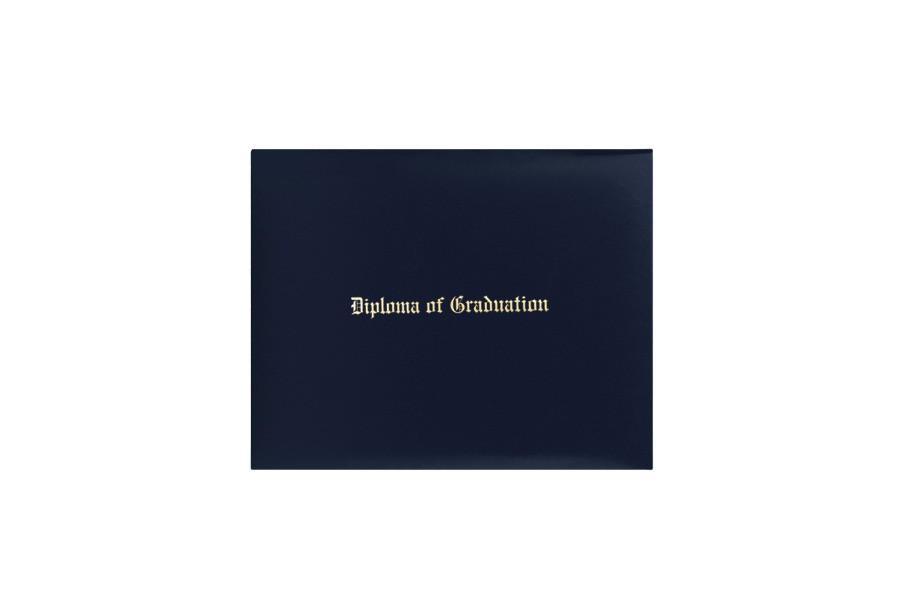 Navy Blue Imprinted Diploma Cover - High School Diploma Covers - GradCanada
