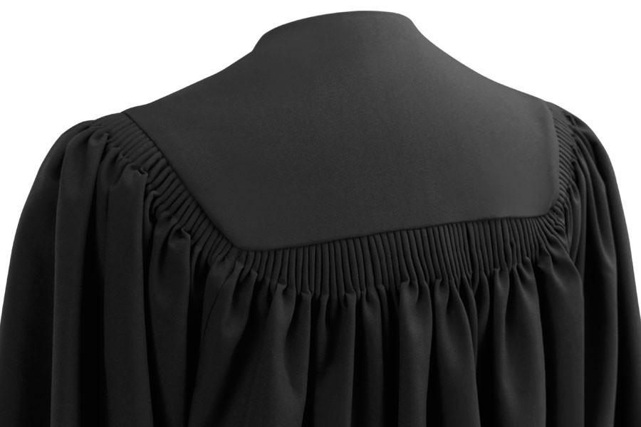 Deluxe Black High School Graduation Gown - Fluted Gown - GradCanada