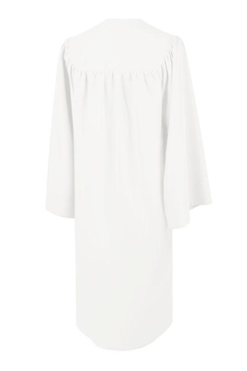 Matte White High School Graduation Gown - GradCanada