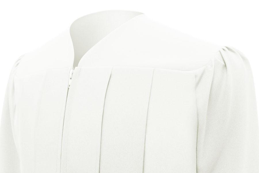 Matte White High School Graduation Gown - GradCanada