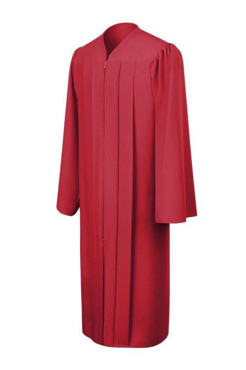 Matte Red High School Graduation Gown - GradCanada