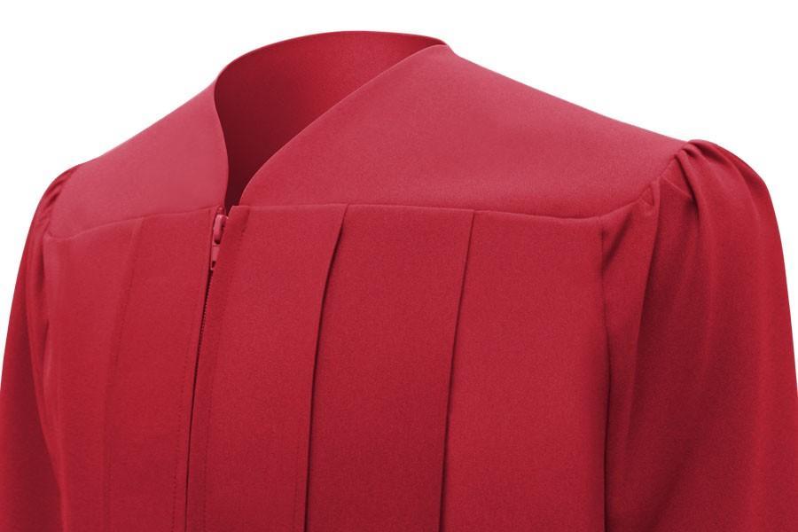 Matte Red High School Graduation Gown - GradCanada