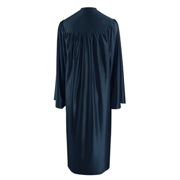 Shiny Navy Blue High School Graduation Gown - GradCanada