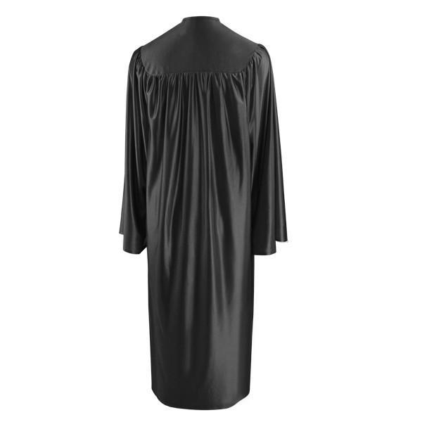 Shiny Black High School Graduation Gown - GradCanada