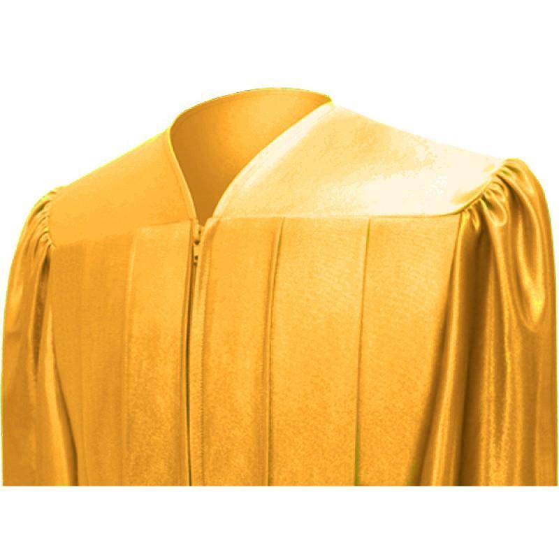 Shiny Antique Gold High School Graduation Cap & Gown - GradCanada