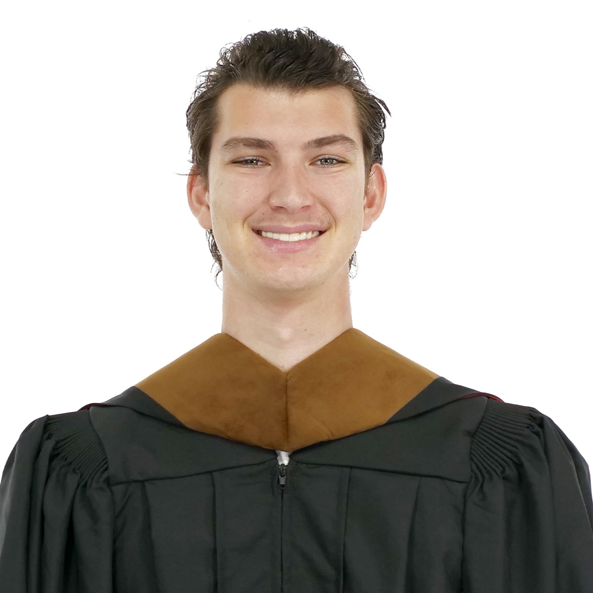 Deluxe Bachelor/Master Hood - Brown Velvet, Red & White