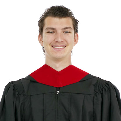 Deluxe Bachelors/Master Hood - Scarlet Velvet, Royal Blue & Golden Yellow