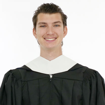 Deluxe Bachelors/Master Hood - White Velvet, Golden Yellow & Black