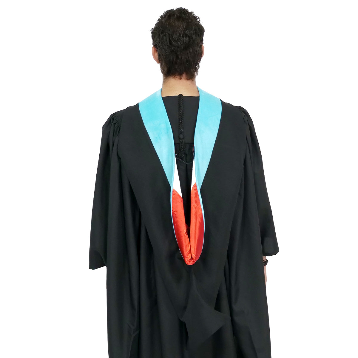 Deluxe Bachelors/Master Hood - Light Blue Velvet, Red & White