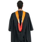Deluxe Bachelors/Master Hood - Apricot Velvet, Red & White