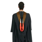 Deluxe Bachelor/Master Hood - Brown Velvet, Red & White