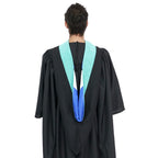Deluxe Bachelors/Master Hood - Light Blue Velvet, Royal Blue & White
