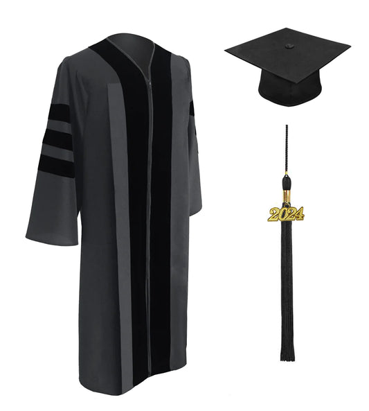 Classic Doctoral Graduation Cap & Gown - Academic Regalia