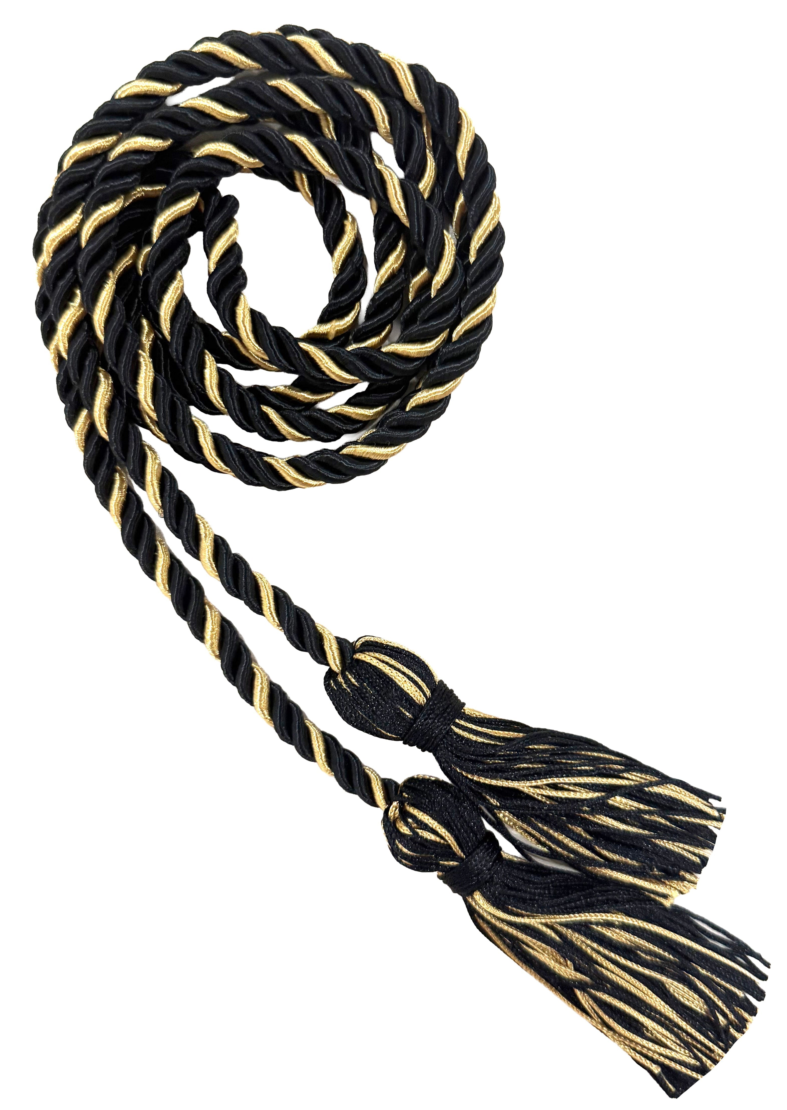 Black and Antique Gold Two Color Graduation Honor Cord
