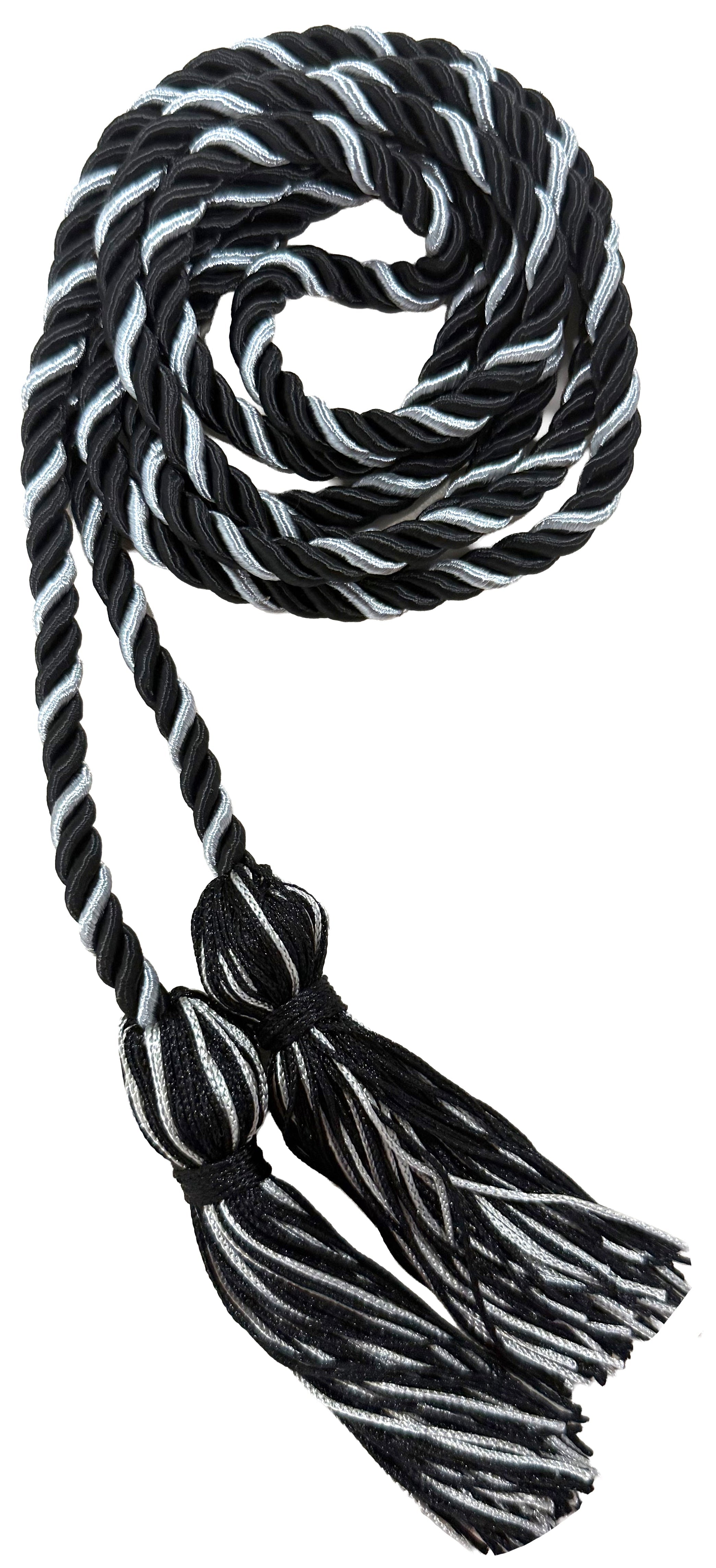 Black and Silver Two Color Graduation Honor Cord