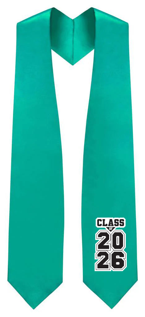 Emerald Green "Class of 2025/2026" Graduation Stole
