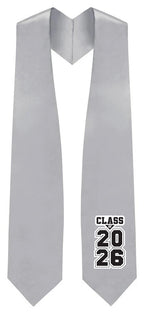 Silver "Class of 2025/2026" Graduation Stole