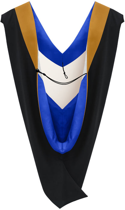 Deluxe Bachelors/Master Hood - Drab Velvet, Royal Blue & White