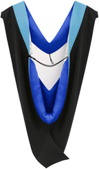 Deluxe Bachelors/Master Hood - Light Blue Velvet, Royal Blue & White