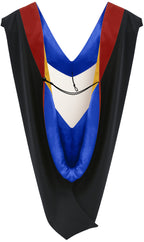 Deluxe Bachelors/Master Hood - Scarlet Velvet, Royal Blue & Golden Yellow