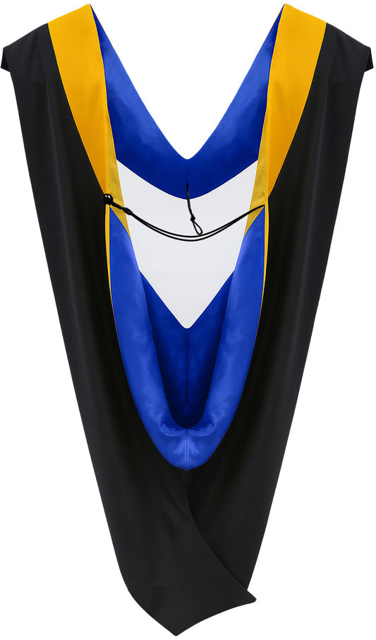 Deluxe Bachelors/Master Hood - Science Gold Velvet, Royal Blue & Golden Yellow