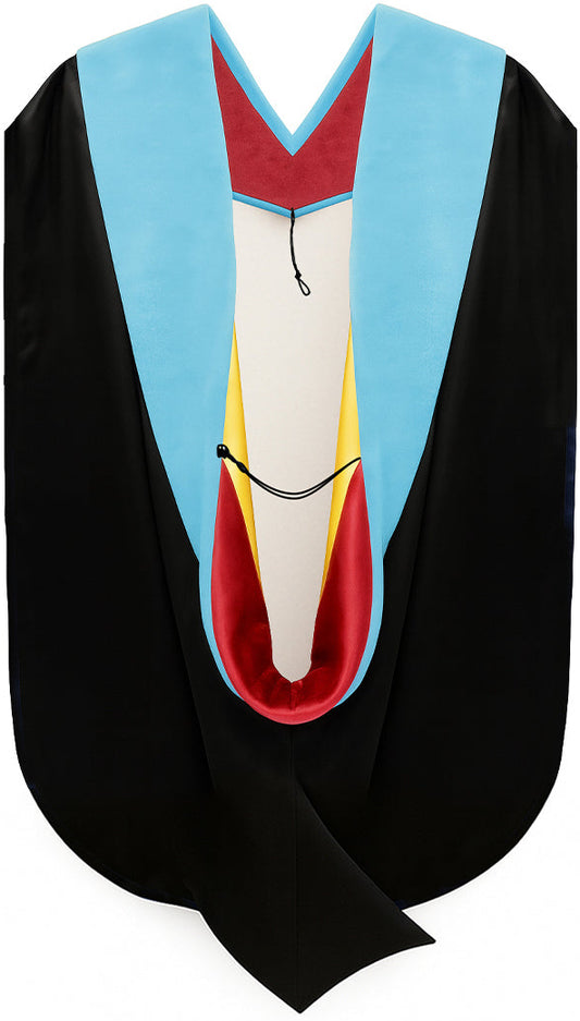 Doctor of Education Hood - Red & Golden Yellow