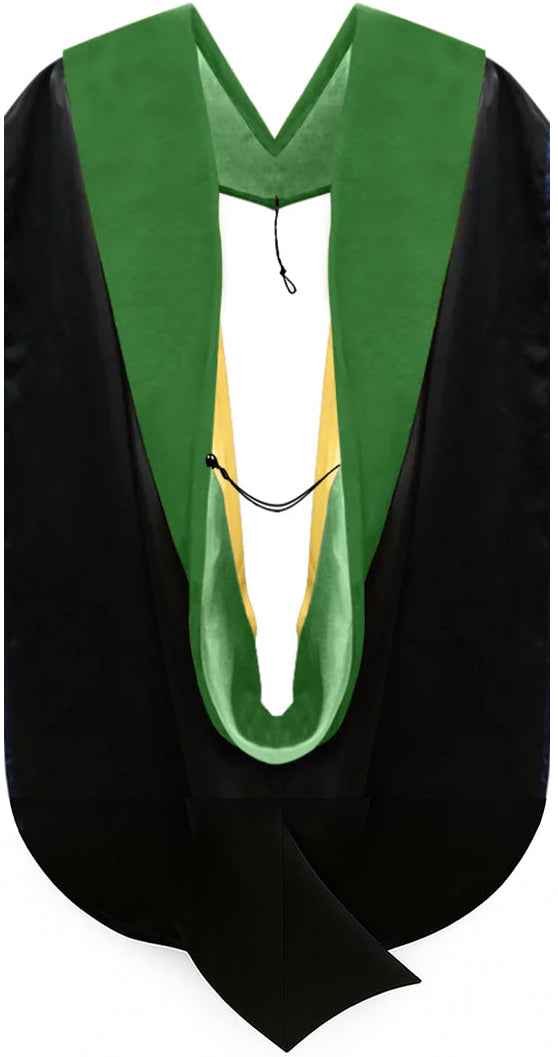 Doctor of Medicine Hood - Kelly Green & Gold