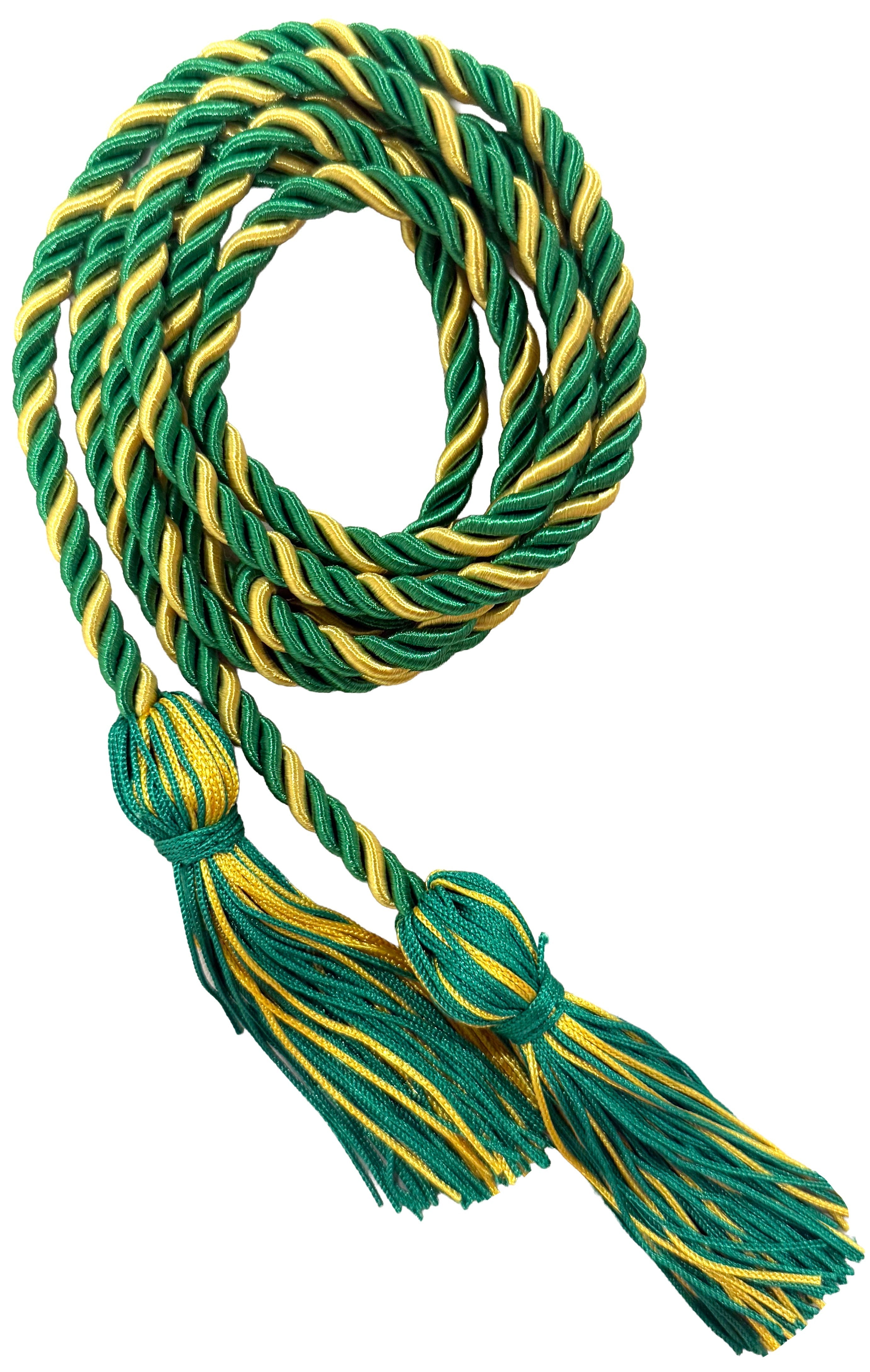 Kelly Green and Gold Two Color Graduation Honor Cord