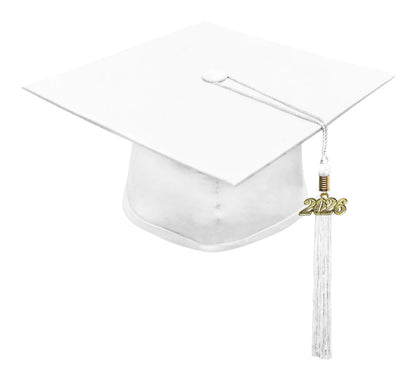 Matte White High School Cap & Gown