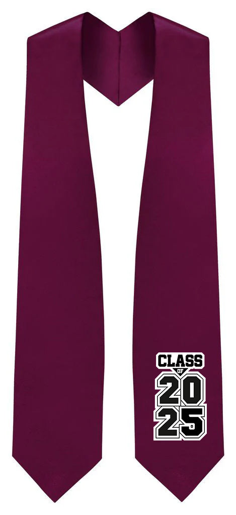 Maroon "Class of 2025/2026" Graduation Stole