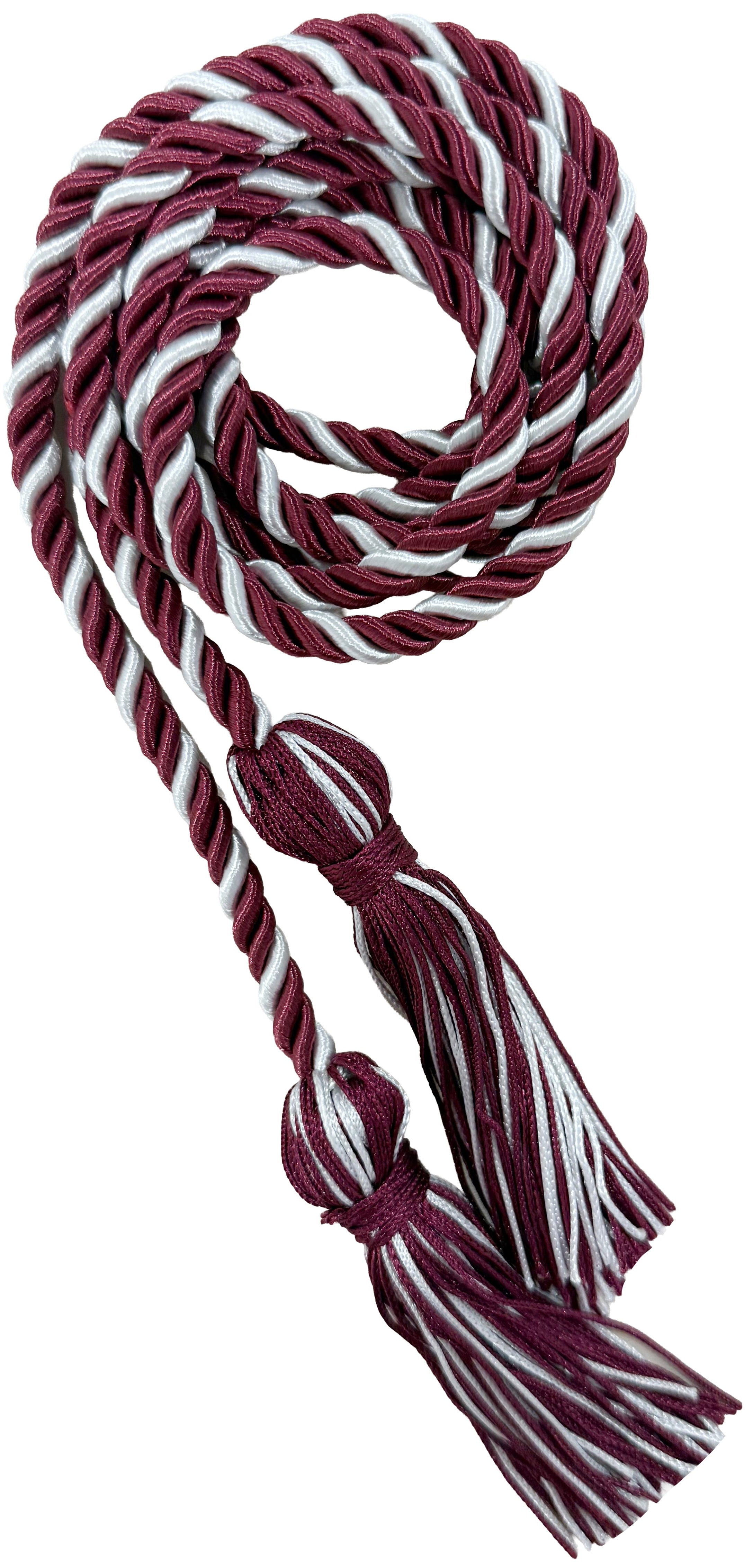 Maroon & White Two Color Graduation Honor Cord