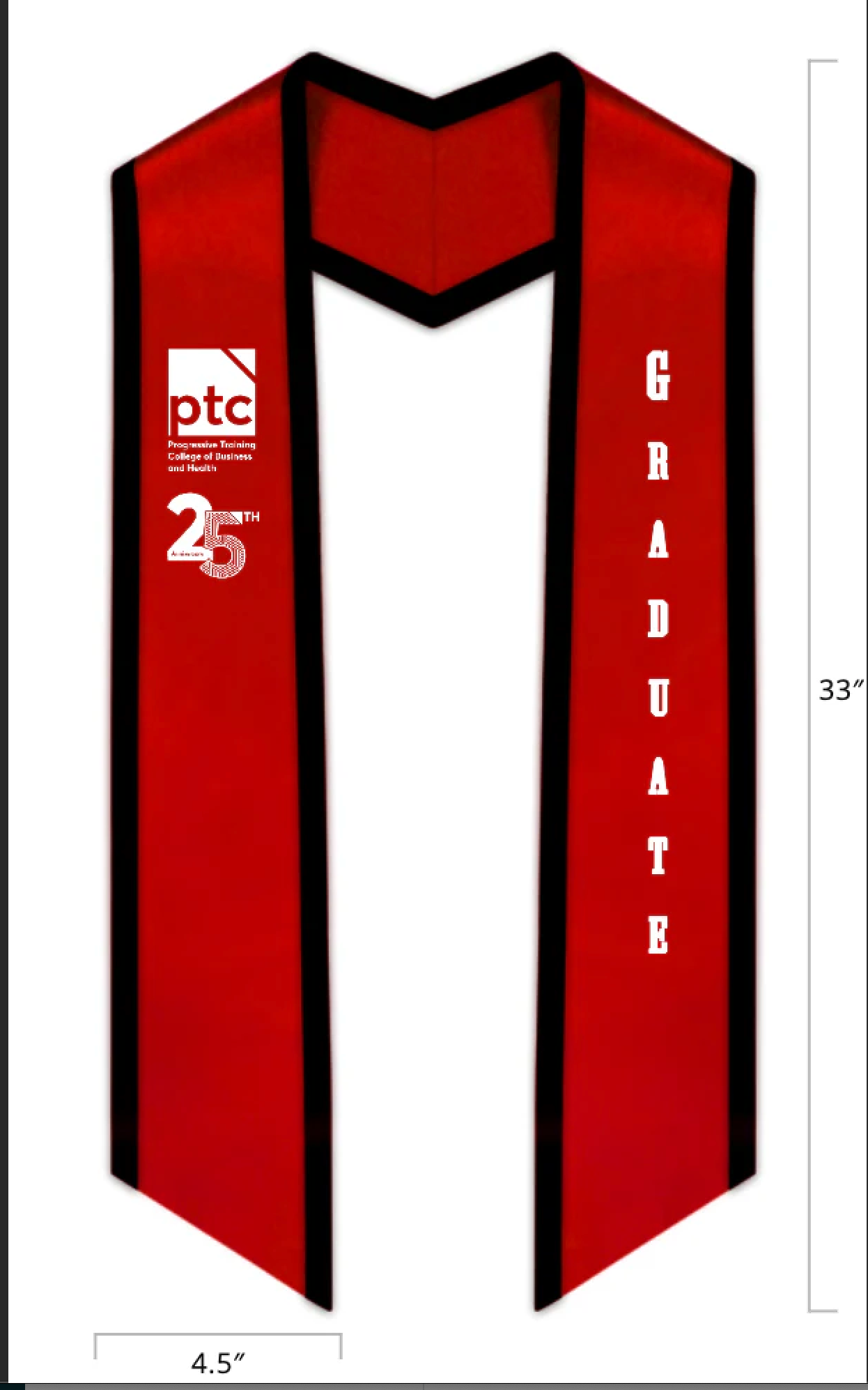 Custom Graduation Stole - PTC 25th