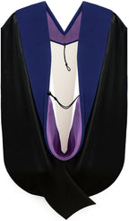 PhD Hood Dark Blue Velvet - Purple & White