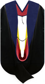Phd Hood Dark Blue Velvet - Red & Gold