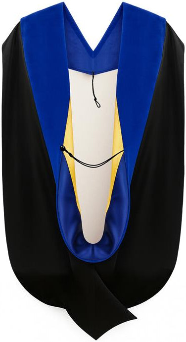 Phd Hood Dark Blue Velvet - Royal Blue & Gold