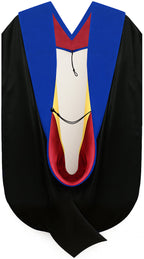Phd Hood Royal Blue Velvet - Red & Gold