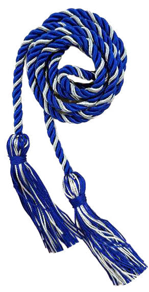 Royal Blue & Silver Two Color Graduation Honor Cord