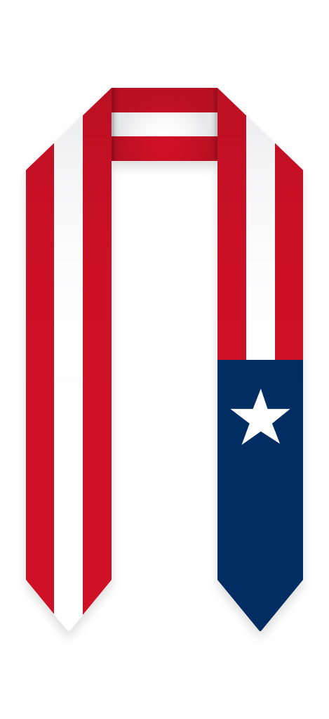 Puerto Rico Graduation Stole - Puerto Rico Flag Sash