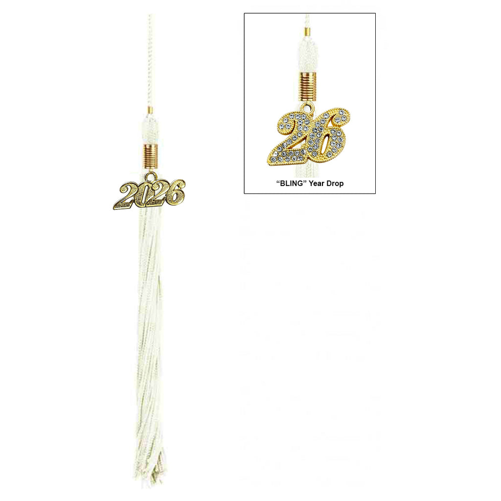 Matte White High School Cap & Tassel - Graduation Caps